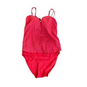 Motherhood Red and White Polka Dot Bathing Suit Set (Large)